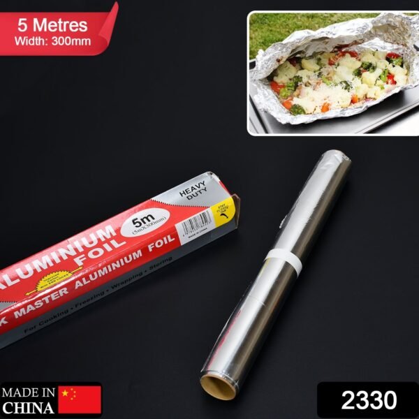 Aluminum Foil Roll Heavy Duty Non Stick Thick Aluminum Foil Sheet Baking Grilling Tool (5mX300mm) - Image 2