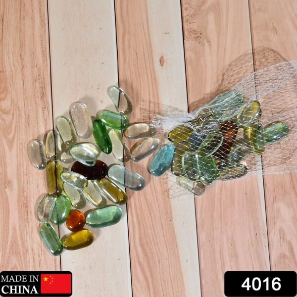 Glass Gem Stone, Flat Round Marbles Pebbles for Vase Fillers, Attractive pebbles for Aquarium Fish Tank. - Image 2