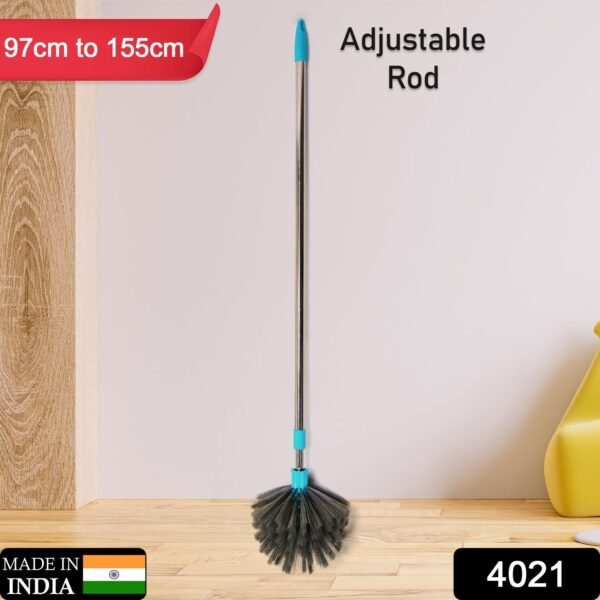 Cobweb Brush With Stainless Steel Strong Long Extendable Handle for Dusting, Ceiling Cobweb Cleaning, Brush for Lights, Fans & Webs Cleaning for Home / Kitchen - Image 2