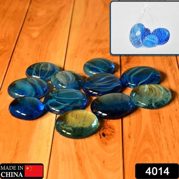 Glass Gem Stone, Flat Round Marbles Pebbles for Vase Fillers, Attractive pebbles for Aquarium Fish Tank. - Image 2