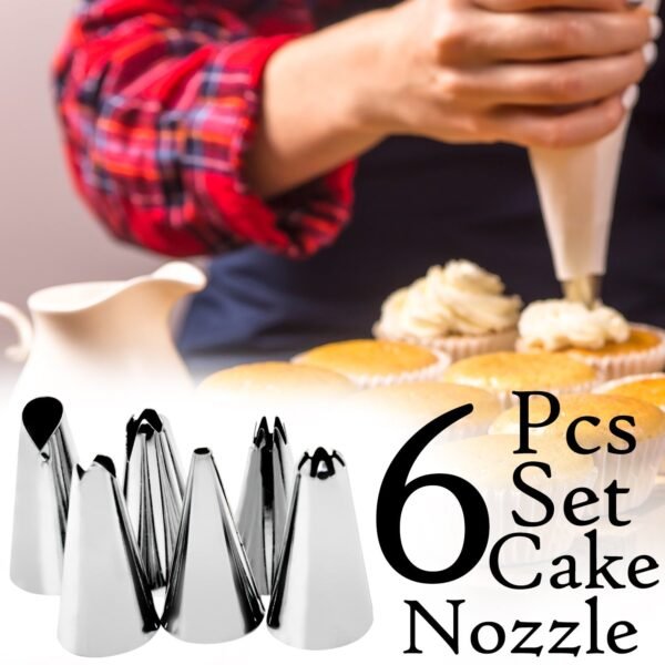 Cake Decorating Stainless Steel Nozzle (6pcs) - Image 3