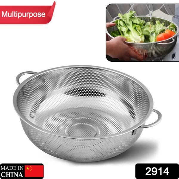 Stainless Steel Rice Vegetables Washing Bowl Strainer Collapsible Strainer. - Image 2