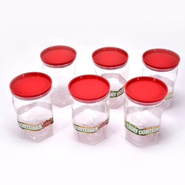 Air Tight Kitchen Storage Container for Rice | Dal | Atta, BPA-Free, Flour | Cereals | Snacks | Stackable | Modular, Round. (Approx - 1100Ml, Set of 6pcs)