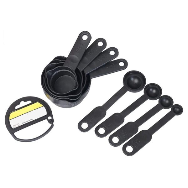 Plastic Measuring Cups and Spoons (8 Pcs, Black) - Image 4