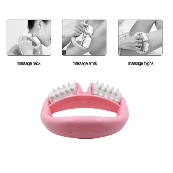 Manual Round Handle Plastic 2 Rollers Massage Roller Cellulite Roller for Legs - Image 5