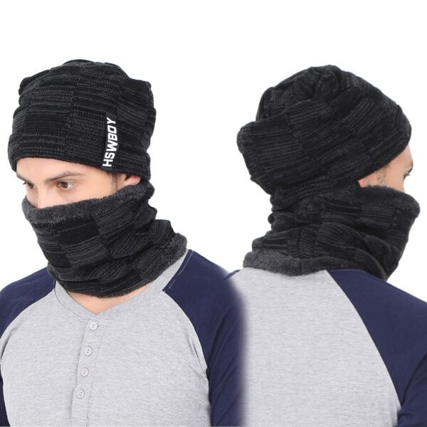 Ultra Soft Unisex Woollen Beanie Cap Plus Muffler Scarf