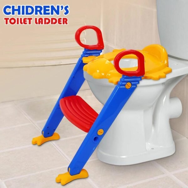 3 in 1 Kids / Toddler Potty Toilet Seat with Step Stool Ladder (Multicolour) - Image 4