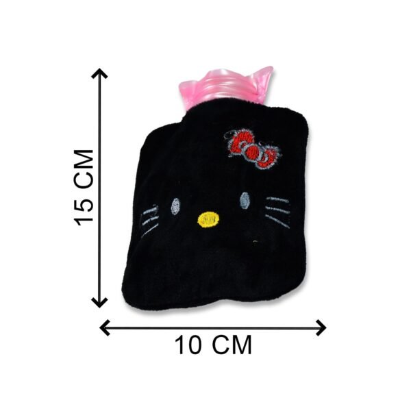 Black Hello Kitty small Hot Water Bag with Cover for Pain Relief, Neck, Shoulder Pain and Hand, Feet Warmer, Menstrual Cramps. - Image 5