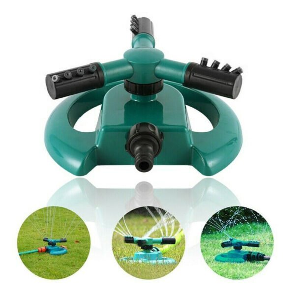 3 Arm 360Â° Sector Rotating Water Sprinkler Garden Pipe Hose Irrigation Yard - Image 4