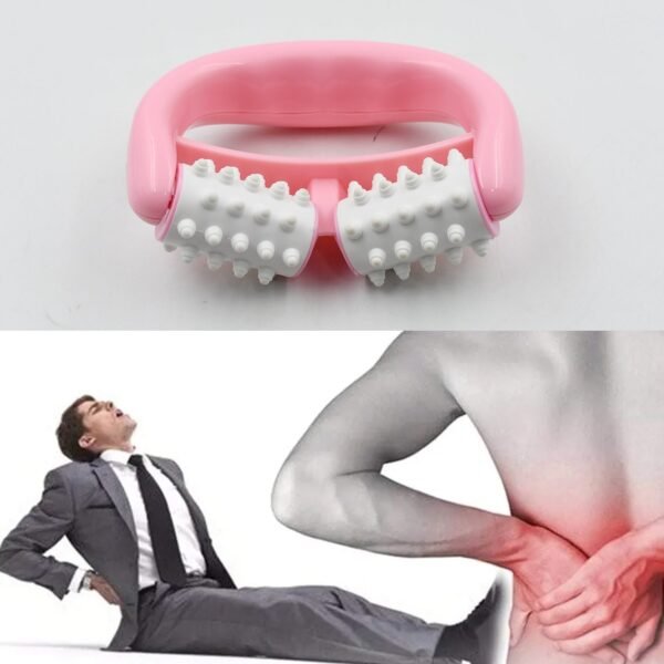 Manual Round Handle Plastic 2 Rollers Massage Roller Cellulite Roller for Legs - Image 3