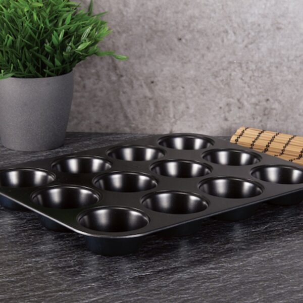 Nonstick Aluminium Muffin Tray Cupcake Pan Tray (12 Cup Cavities) - Image 6