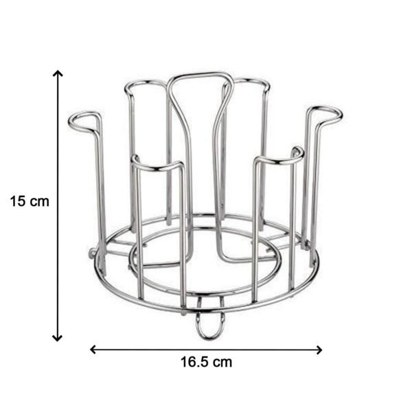 SS Round Glass Stand used for holding sensitive glasses and all present in all kinds of kitchens of official and household places etc. - Image 5