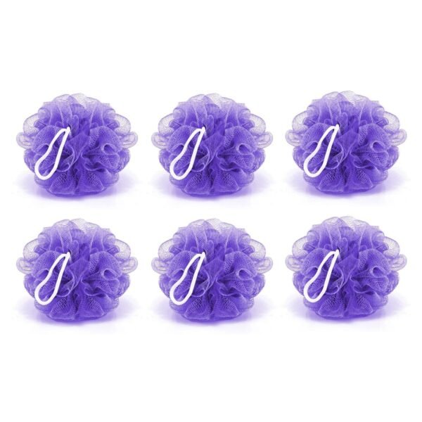 Bath Shower Loofah Sponge Pouf Body Scrubber (Pack of 6Pcs)