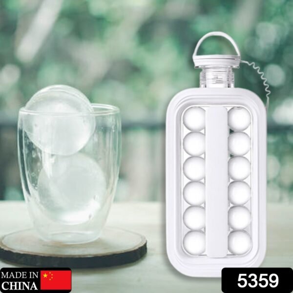 Ice Tray, Foldable Ice Cube Molds with Lid,2-in-1 Ice Box, Ice Cube Speeder, Ice Ball Maker, Ice Cube Making Bottle,14-Ice Balls, For outing camping hiking - Image 2