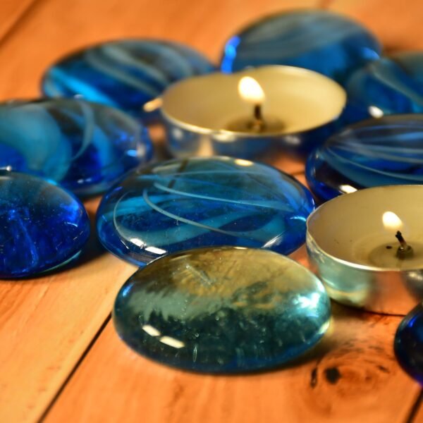 Glass Gem Stone, Flat Round Marbles Pebbles for Vase Fillers, Attractive pebbles for Aquarium Fish Tank. - Image 5