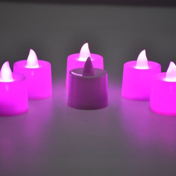 Pink Flameless LED Tealights, Smokeless Plastic Decorative Candles - Led Tea Light Candle For Home Decoration (Pack Of 24) - Image 6