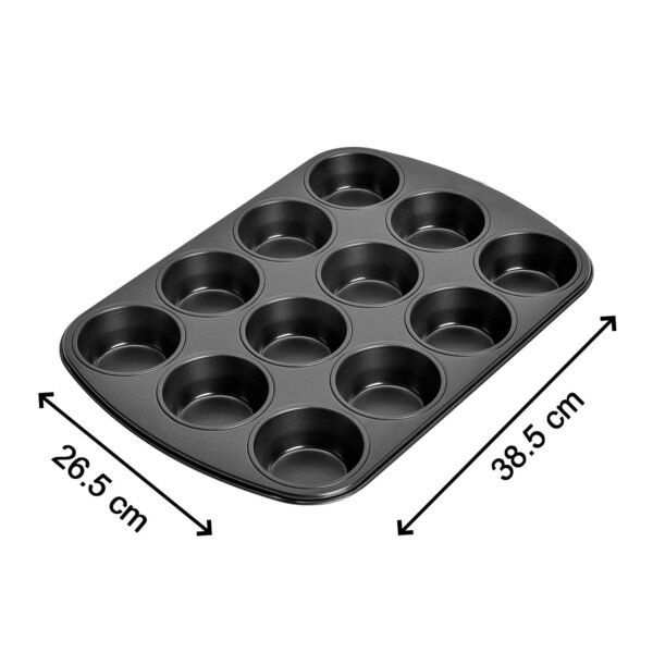 Nonstick Aluminium Muffin Tray Cupcake Pan Tray (12 Cup Cavities) - Image 5