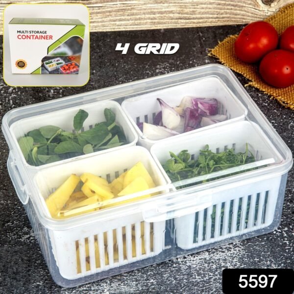 Fridge Storage Boxes Freezer Storage Containers, Container for Kitchen Storage Set, Storage in Kitchen, Vegetable Storage, Draining Crisper Refrigerator Food Box (1 Pc) - Image 4