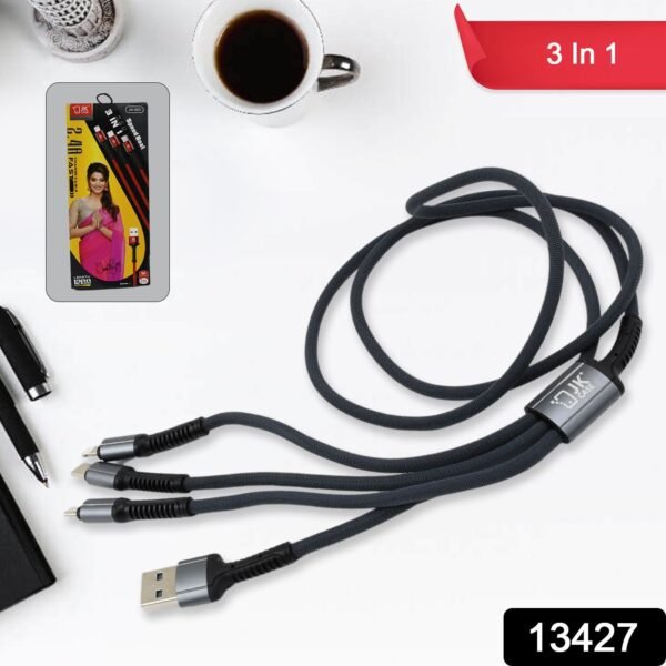 3 in 1 Multi Super Fast Charging Cable (1 Pc / 1200 MM) - Image 2