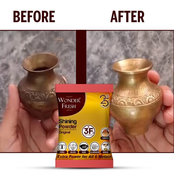 Shining Powder, Cleans and Polishes Copper, Brass, Silver, Aluminum, Iron, and Steel, Removes Tarnish and Oxidation (200 GM) - Image 6