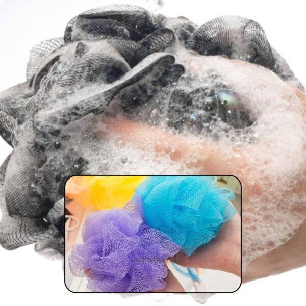 Bath Shower Loofah Sponge Pouf Body Scrubber (Pack of 6Pcs) - Image 7