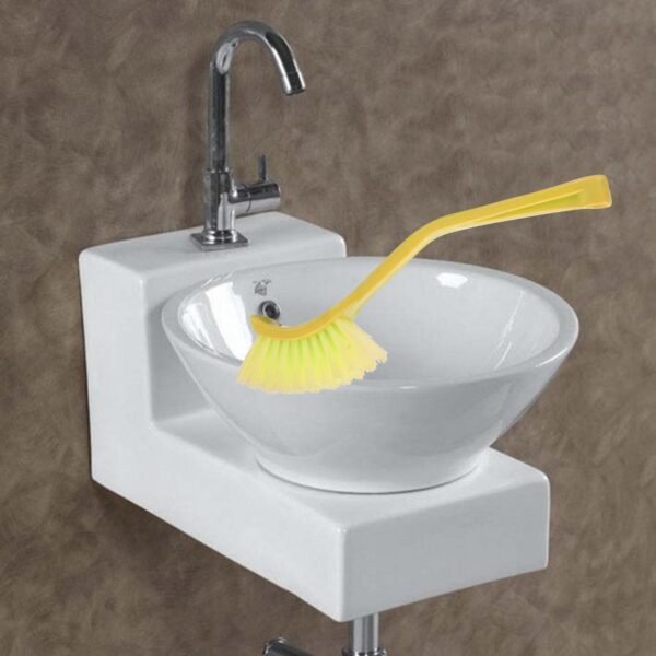 Plastic Wash Basin / Toilet Seat Cleaning Brush (Multicolour) - Image 6