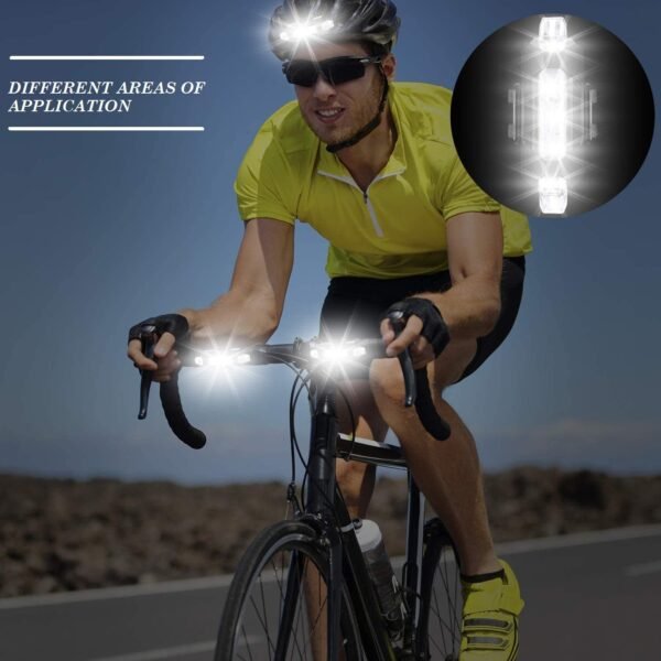 Rechargeable Bicycle Front Waterproof LED Light (White) - Image 2