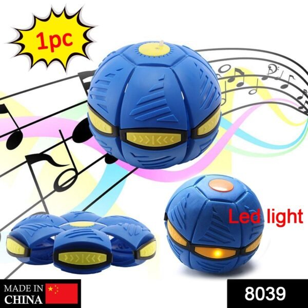 Football Flat Throw Disc - with 3 LED Light Flying Toys - Image 2