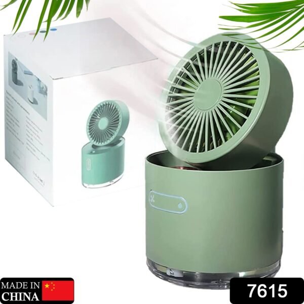 Mini Desktop Cooling Fan, Automatic Shaking Head Rotating Spray humidifier Fan Water Cooling Small Fan Desktop Mini air Conditioning Fan with Small Water Tank (Battery Not Include) - Image 2