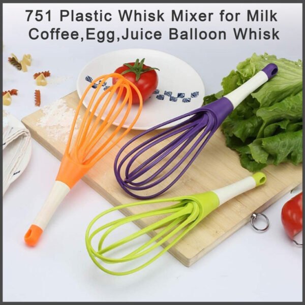 Plastic Whisk Mixer for Milk, Coffee, Egg, Juice Balloon Whisk - Image 3