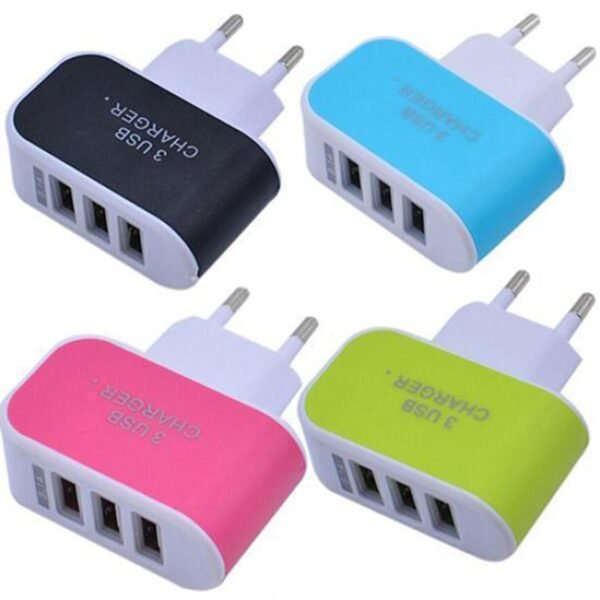 Triple USB 3 Port Wall AC Adapter Charger for Mobile Phone (1Pc Only) - Image 7