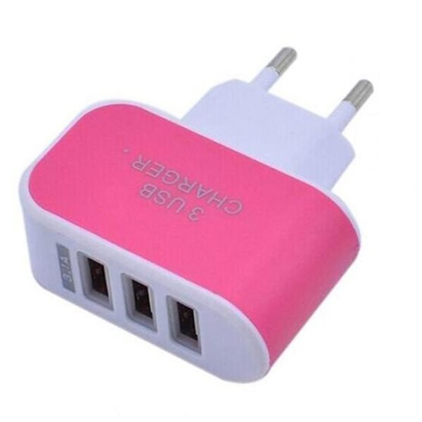 Triple USB 3 Port Wall AC Adapter Charger for Mobile Phone (1Pc Only) - Image 4