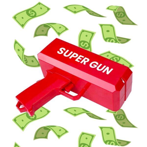 Money Gun Shooter Cash Spray Gun Make it Rain Toy Gun Cash Cannon Money Gun Great Fun for Party Games Wedding Birthday