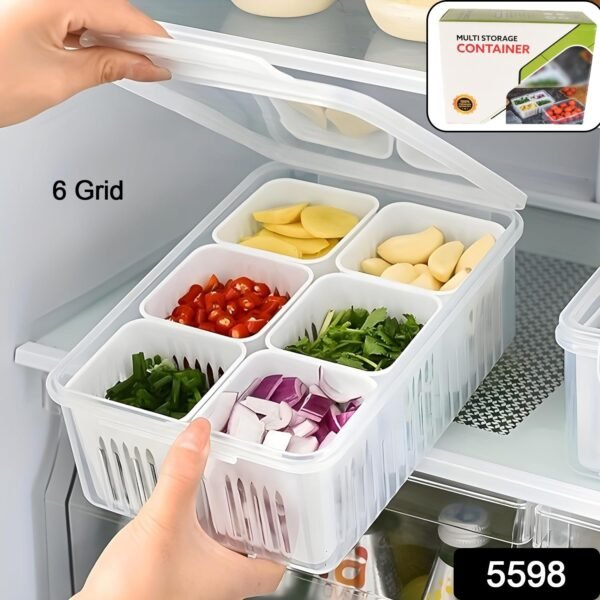 Fridge Storage Boxes Freezer Storage Containers, Container for Kitchen Storage Set, Storage in Kitchen, Vegetable Storage, Draining Crisper Refrigerator Food Box (1 Pc) - Image 2