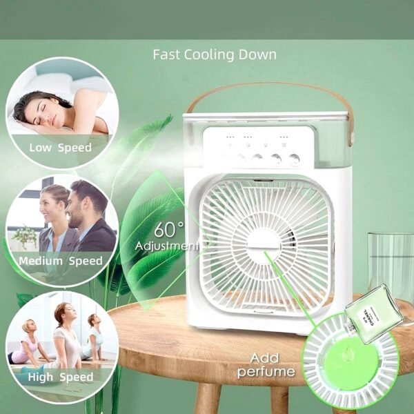 Portable Air Conditioner Fan Personal Air Cooler Desk Cooling Fan (Battery Not Include) - Image 4