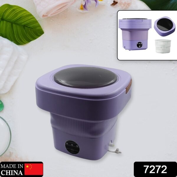 Mini Washing Machine Foldable Mini Washer with Drain Basket Portable Washing Machine Foldable for Laundry Travel Camping RV Baby Clothes - Image 2