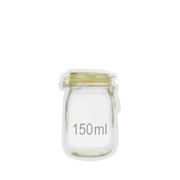 Reusable Airtight Seal Plastic Food Storage Mason Jar Zipper (150ml) - Image 4